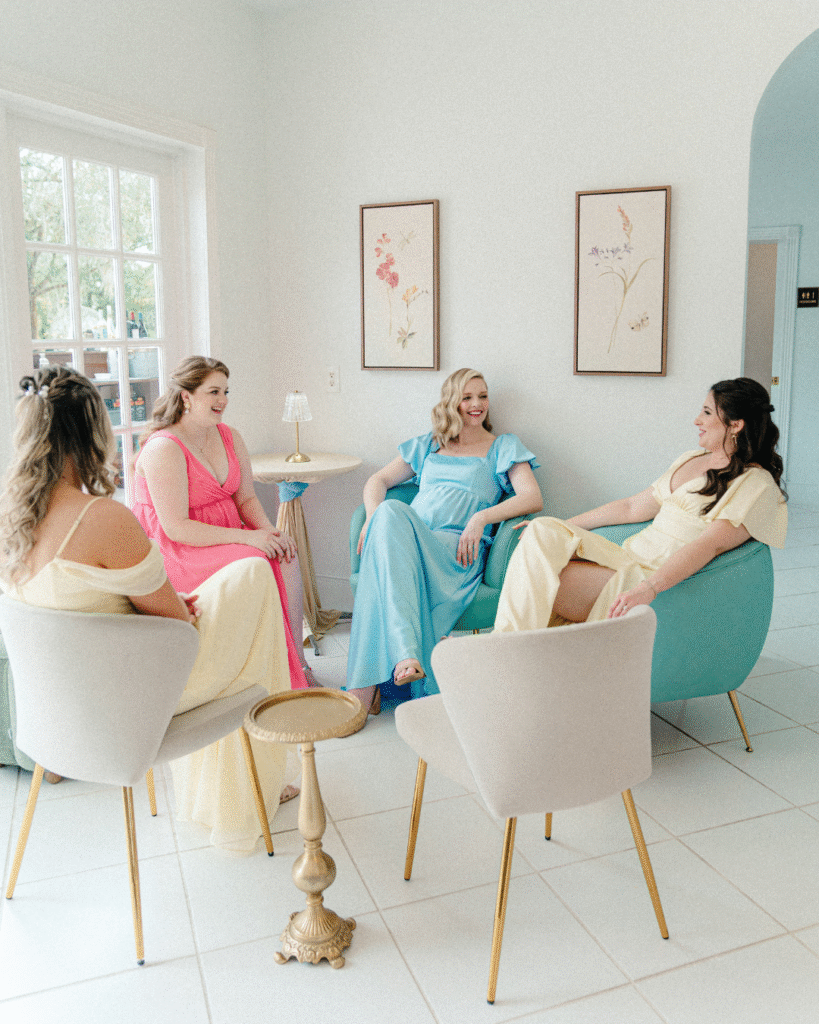 Pastel color dress for bridesmaids
