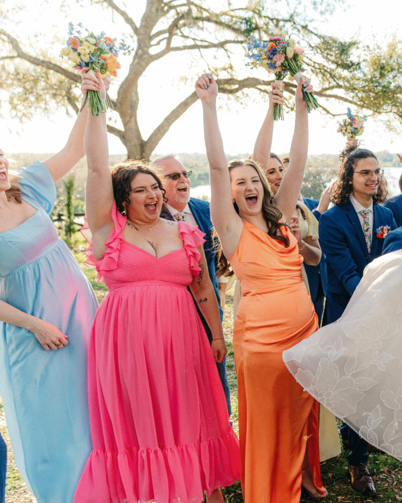 Pastel color dress for bridesmaids